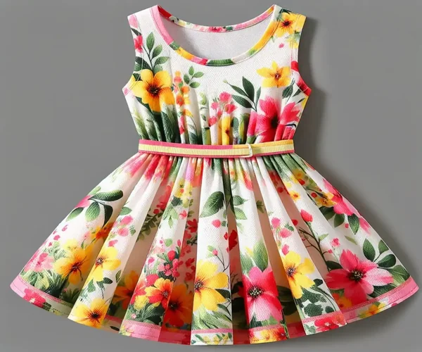 Colourful Floral Girls Dress – Arunam Digital Prints Tirupur