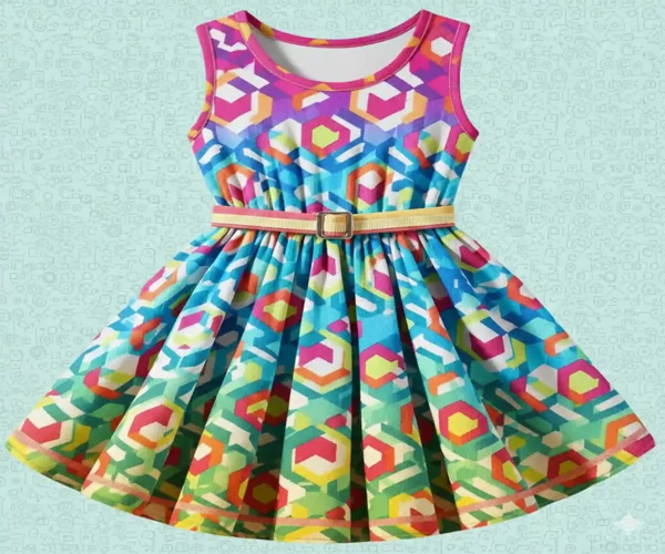 Geometric Kids Dress – Arunam Digital Prints Tirupur